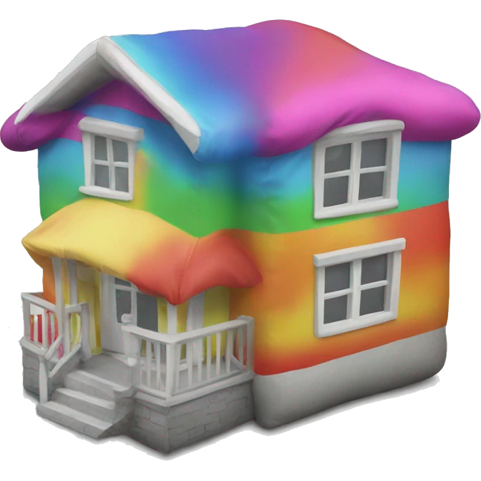 Blow up house with many colors emoji