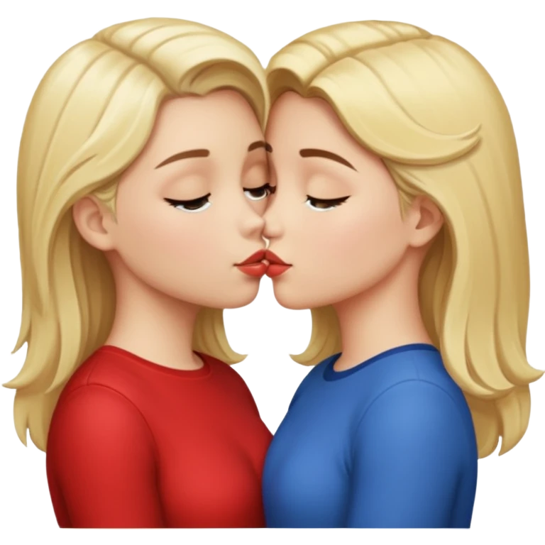 a blonde girl in her bra and a brunette in her bra and they're both making out emoji