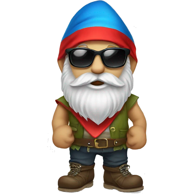 Bearded gnome with sunglasses and bandanna  emoji