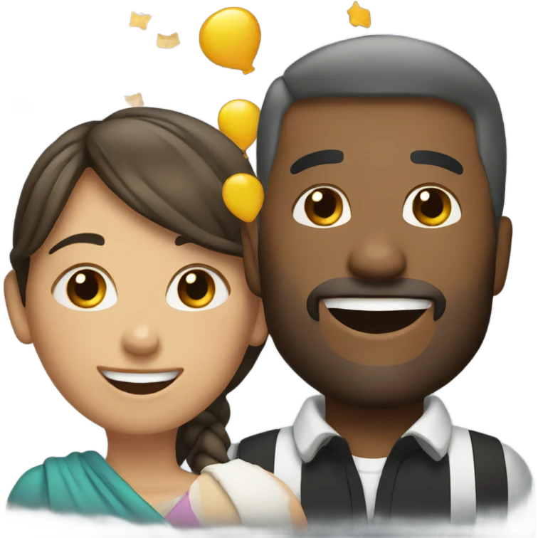 Man and woman celebrating emoji
