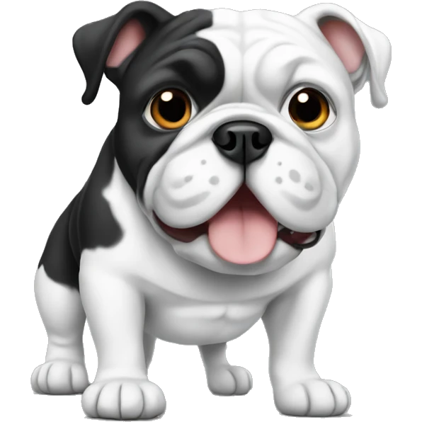 Black and white Bulldog  emoji