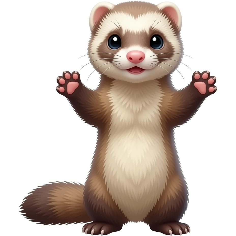 ferret begging with two paws up emoji