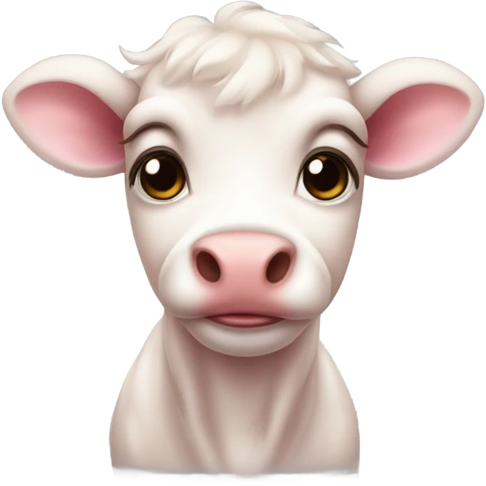cute pink baby cow emoji