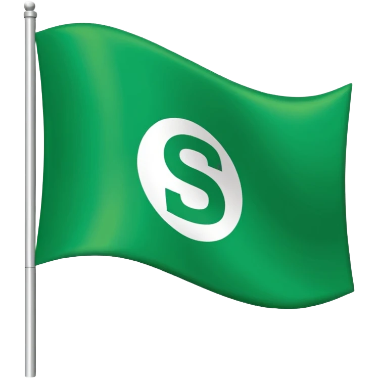 A green flag that has the SDS fc Logo flag on it from baller league emoji
