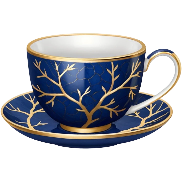 kintsugi navy blue tiny tea cup emoji