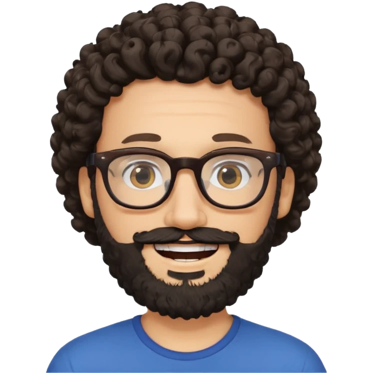 white man with glasses and curly black beard emoji