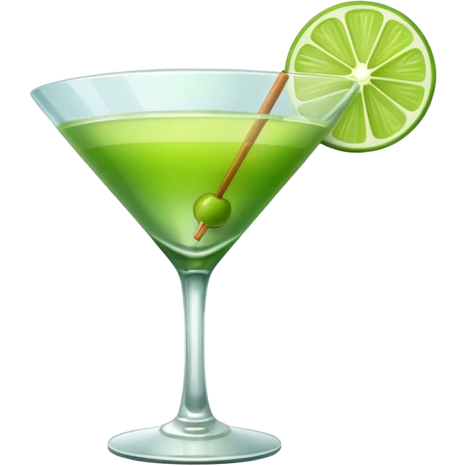 apple martini with lime slice emoji