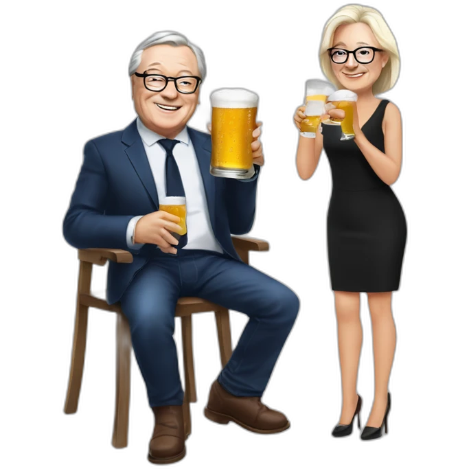 Jean Marie Lepen drink beer with blac pepole emoji