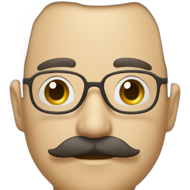 Un homme avec une frange et une moustache carré emoji