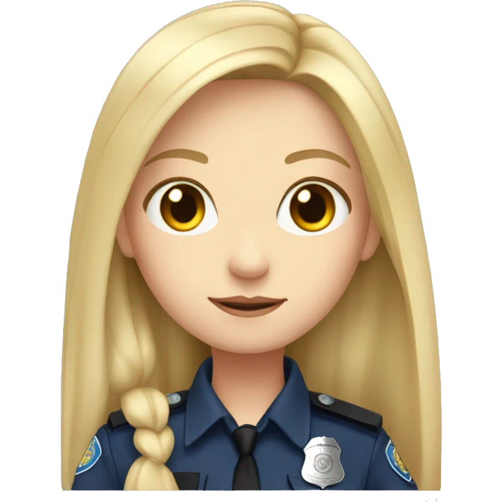 Pale girl with long blonde hair in police uniform  emoji