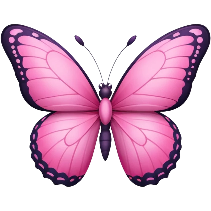 Pink butterfly with a flowers emoji