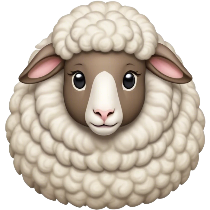 Cinematic Noble Sheep Portrait Emoji, Poised and regal, with a large, sturdy build and a luxuriously fluffy, well-groomed white fleece, deep-set soulful gentle eyes, Simplified yet sharp and sophisticated features, highly detailed, glowing with a soft, dignified glow, high shine, intelligent and calm, stylized with an air of pastoral majesty, focused and attentive, soft glowing outline, capturing the essence of a watchful and confident sheep, so majestic it feels as though it could amble out of the screen with effortless authority! emoji