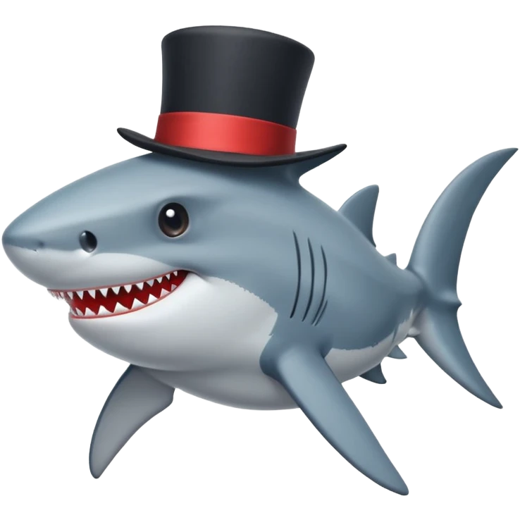 Shark with a top hat emoji