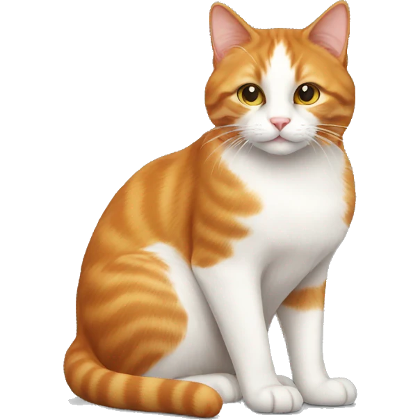A ginger cat with a white belly sitting emoji