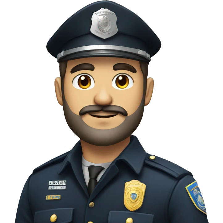 Policia moreno con barba emoji