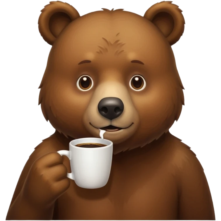 A bear drinking coffee  emoji
