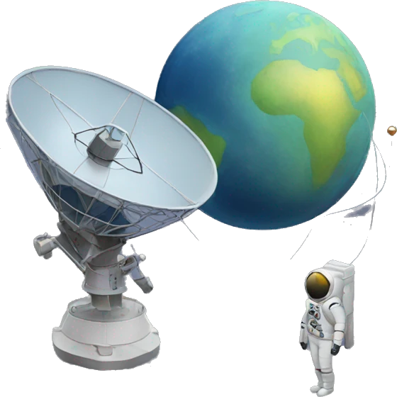 Satelite and eath emoji