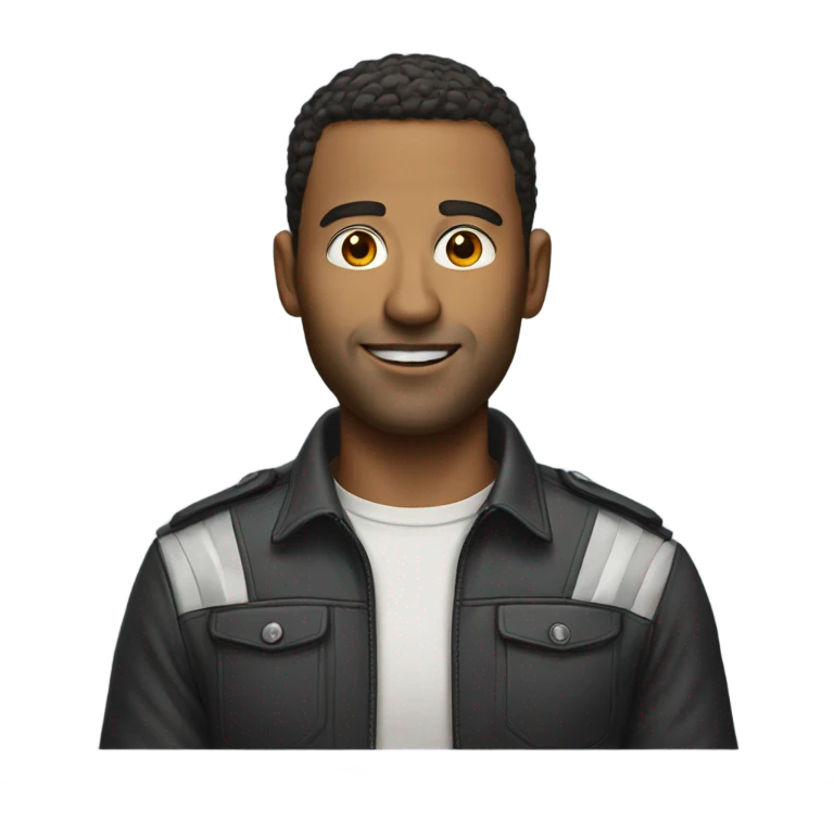 male portrait with bmw car emoji