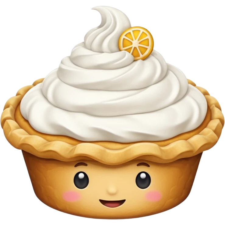 cute pie emoji no face with whipped cream  emoji