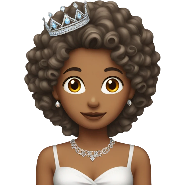 girl with curly hair and tiara  emoji
