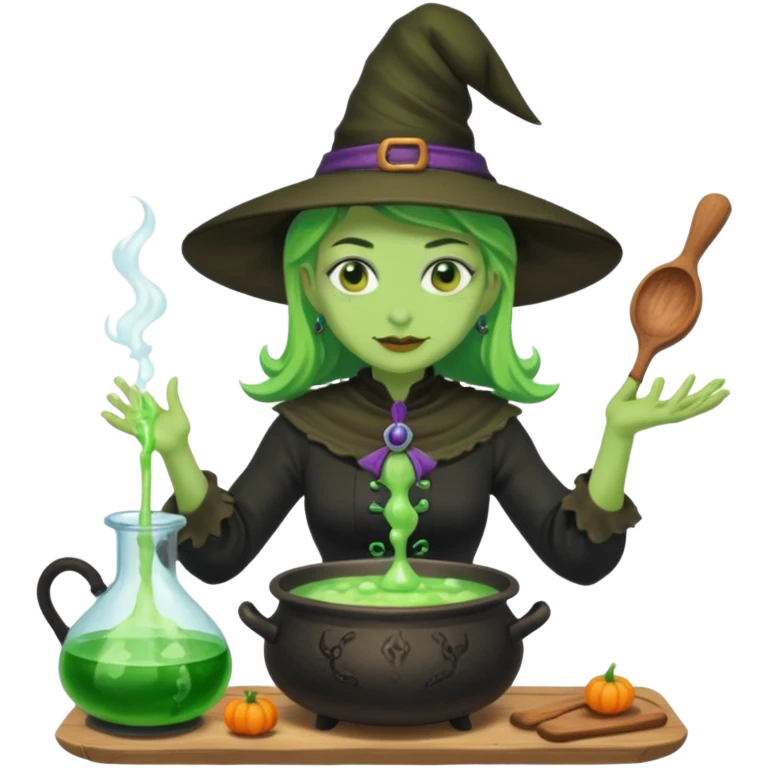 green witch cooking potion emoji