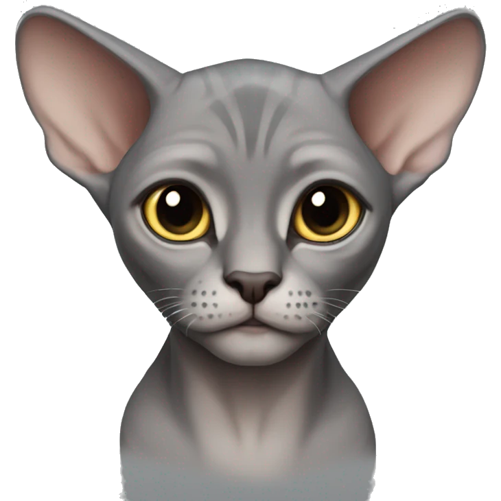 Grey Sphinx cat boy emoji