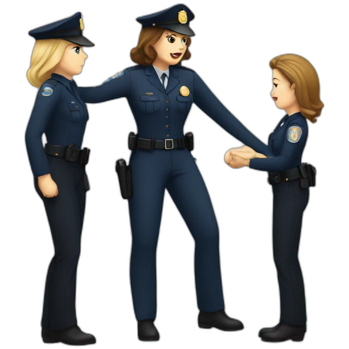 Lady officer arresting a women emoji