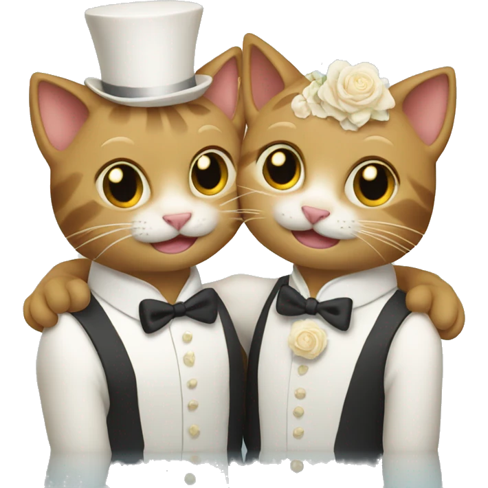 two cats marrying emoji