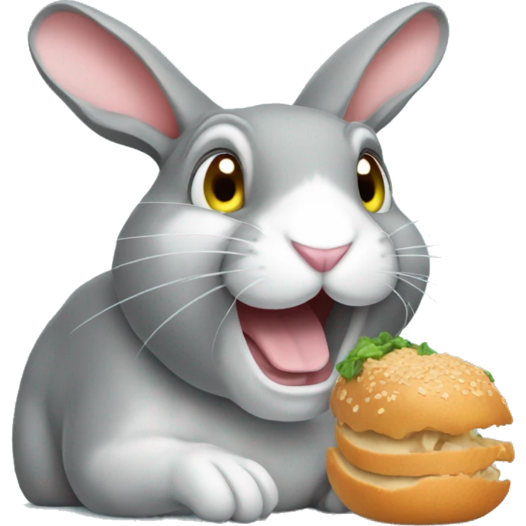 big rabbit eating rat emoji