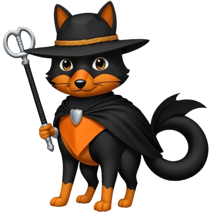 Animal zorro animado sosteniendo un neumático emoji