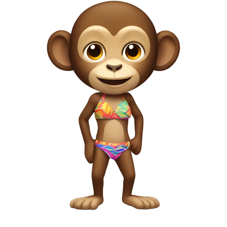 Monkey in a bikini emoji