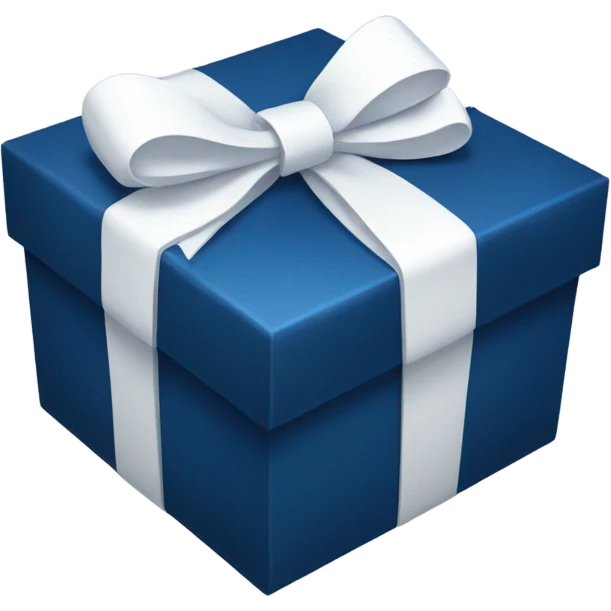 dark blue gift box with white bow emoji