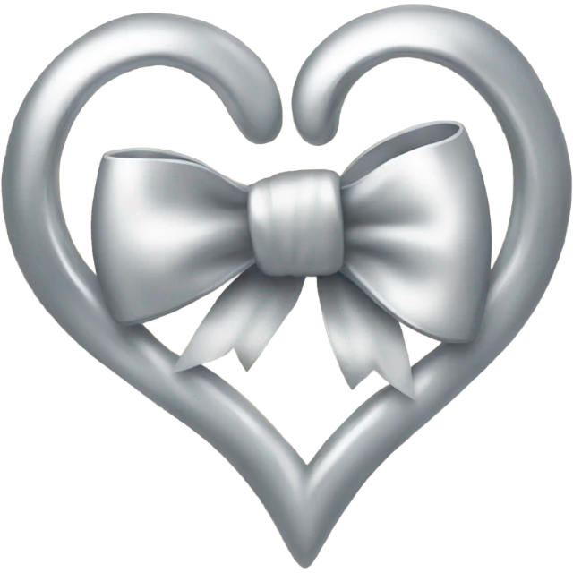 a bow of a silver heart emoji