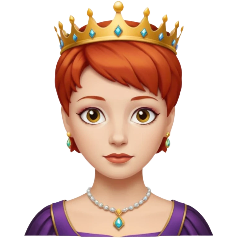 short hair queen red hair emoji