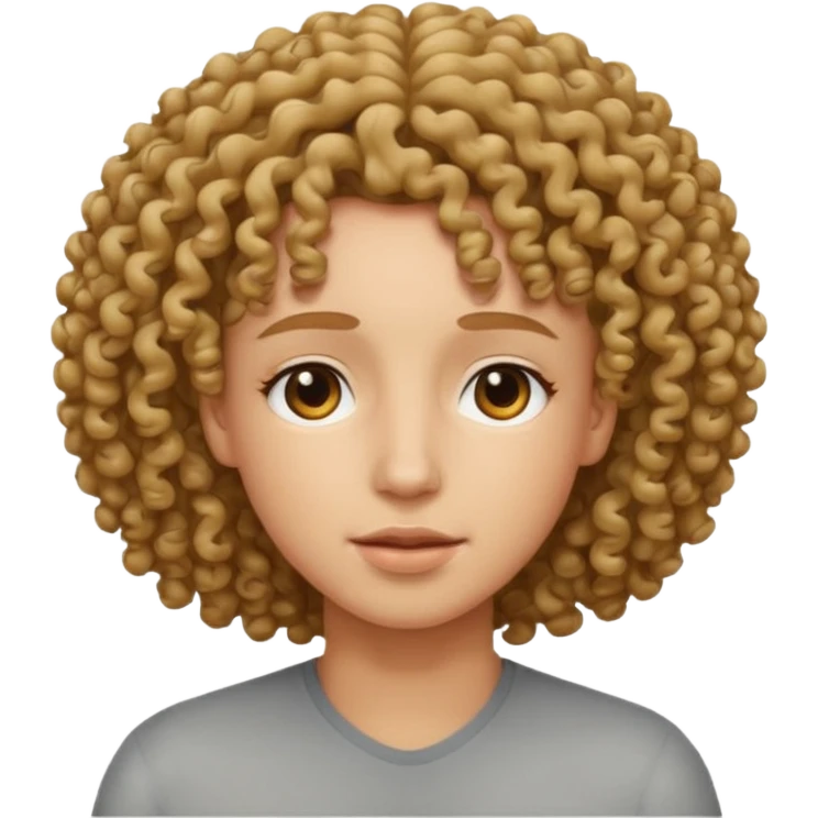 give it curly hair that covers the the forehead emoji