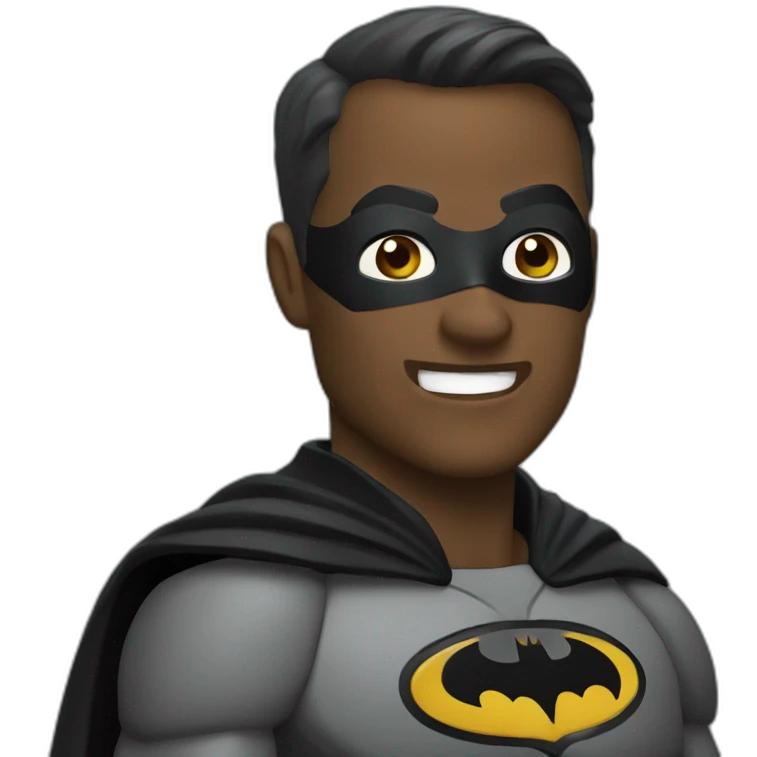 Batman leaning Spanish language  emoji