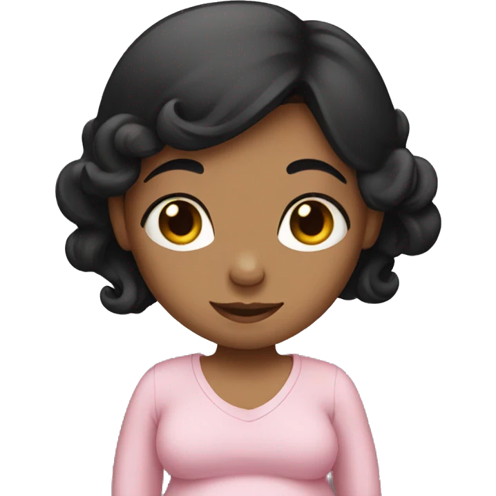 girl with black hair pregnant emoji