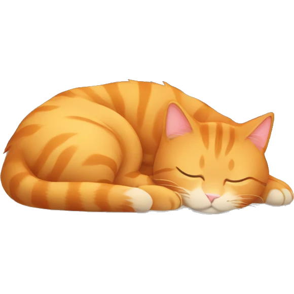 Ginger cat sleeping beneath lit Christmas tree  emoji