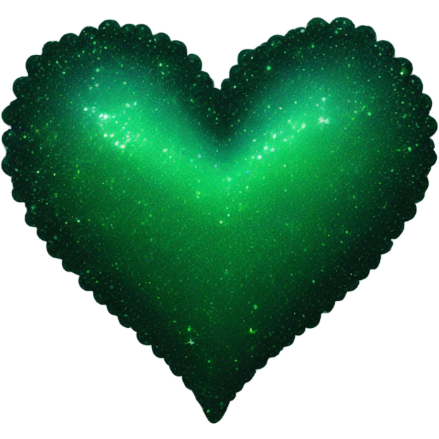 Dark green sparkling heart emoji