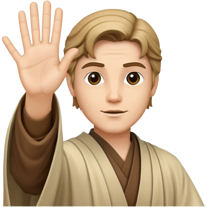 Jedi mind trick where a jedi is waving his hand emoji