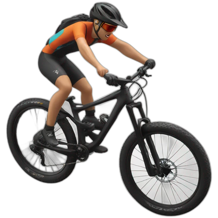 Mountain biking jump emoji