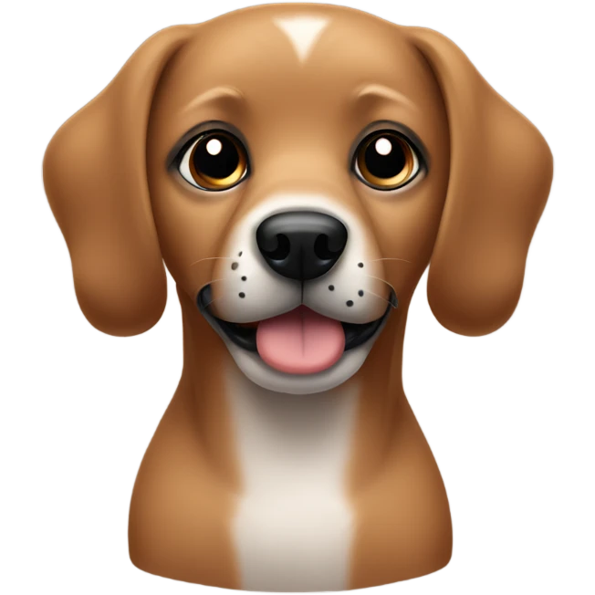 cute brown dog with black nose and black around eyes  emoji
