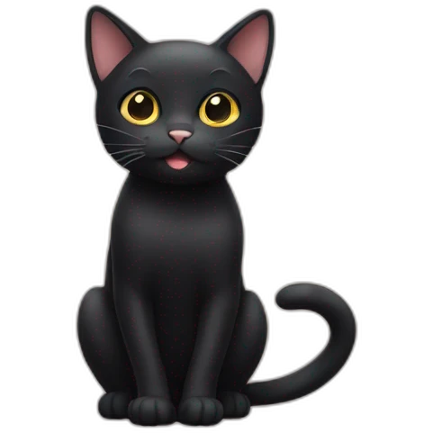 black cat short hears emoji
