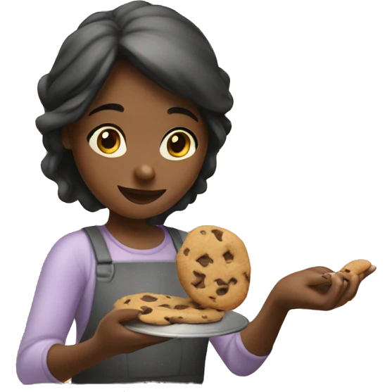 Girl making cookies emoji