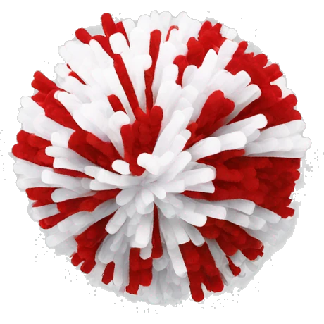 Red and white cheerleading pompom emoji