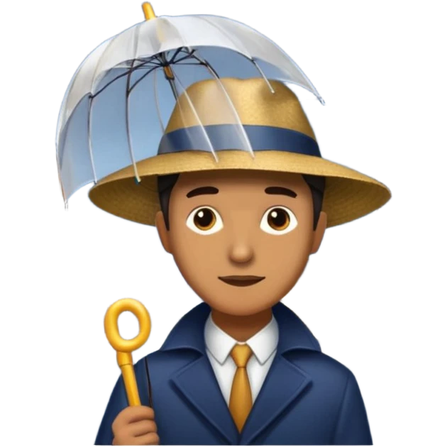 Man with umbrella + streetlight reflection, Midnight Wanderers. emoji