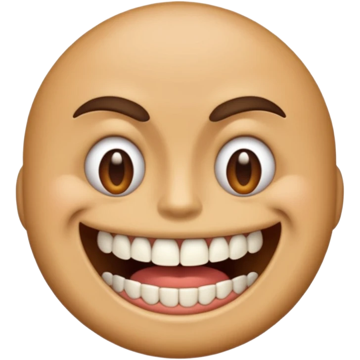 realistic grinding teeth emoji with their mouth lcosed emoji