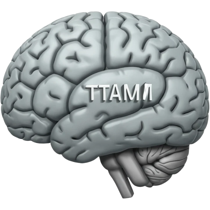 Brain that says "TAM" on it emoji