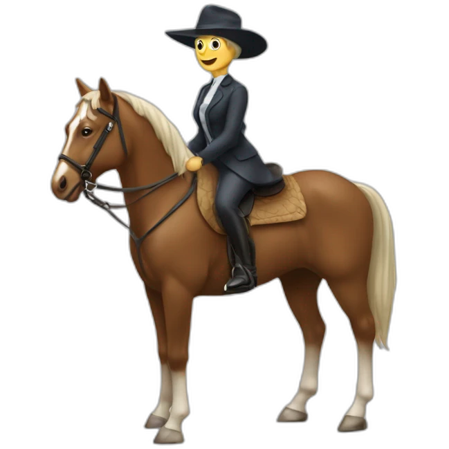 Une dame dans un cheval  emoji