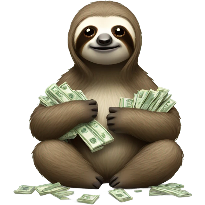 Sloth counting money emoji